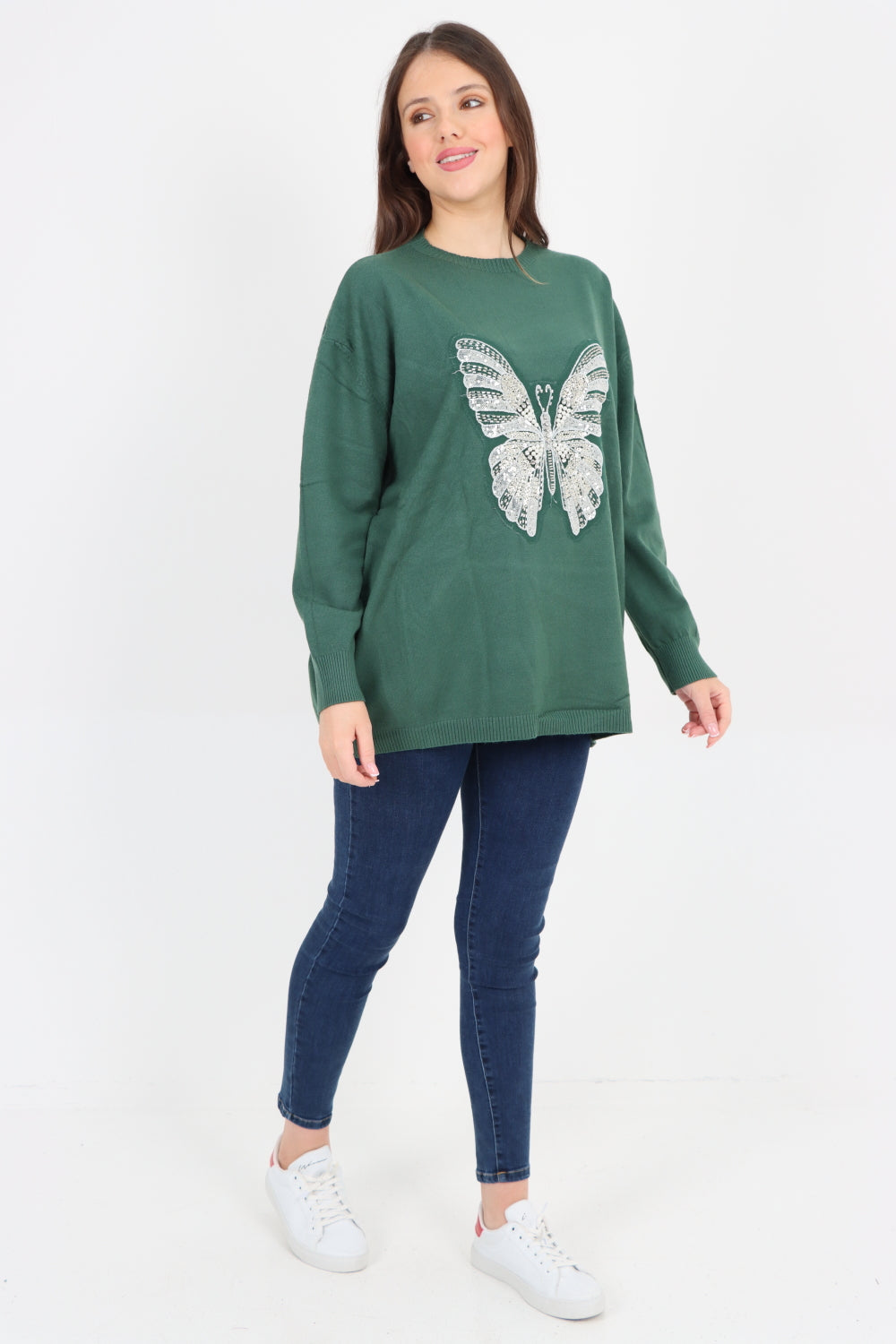 Butterfly Print Soft Knit Jumper Top