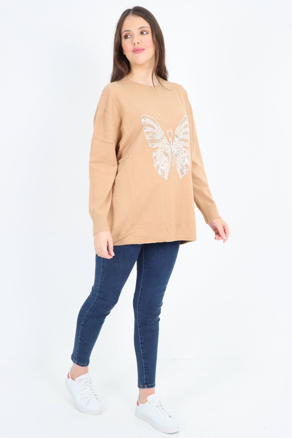 Butterfly Print Soft Knit Jumper Top