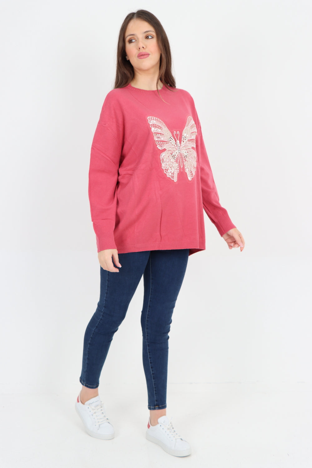 Butterfly Print Soft Knit Jumper Top