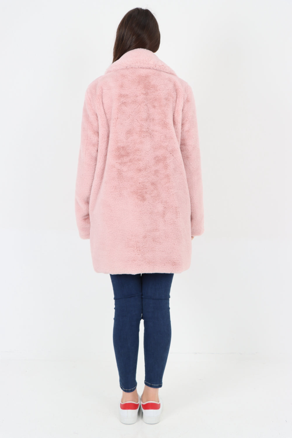 Mid Length Faux Fur Long Sleeve Teddy Coat