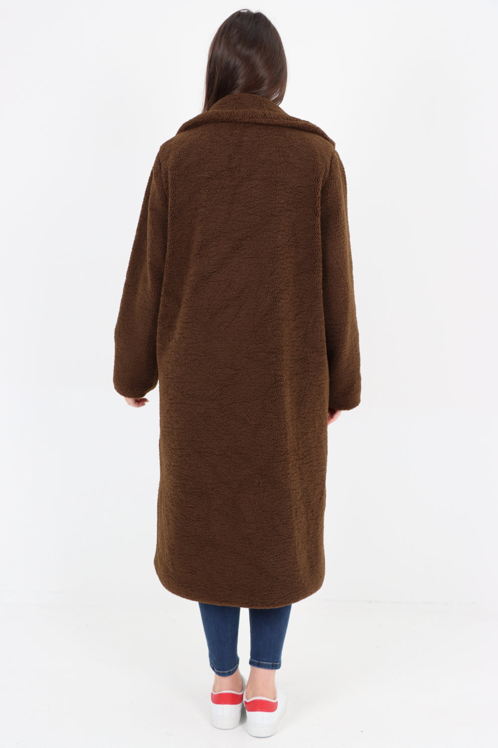 Long Length Open Front Button Borge Teddy Coat