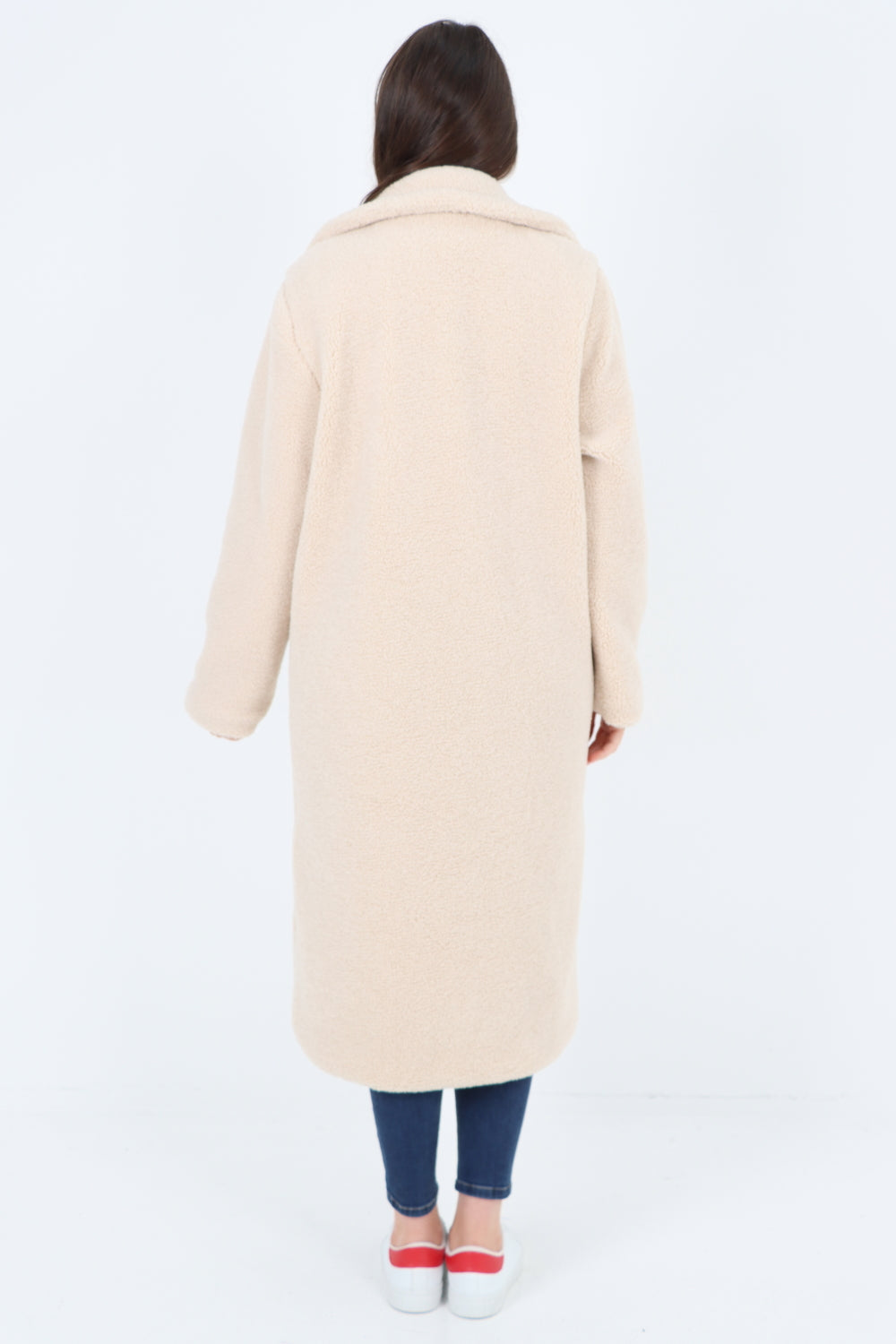 Long Length Open Front Button Borge Teddy Coat