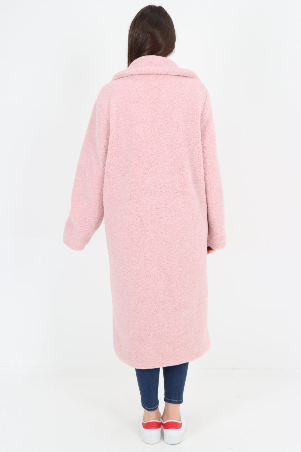 Long Length Open Front Button Borge Teddy Coat