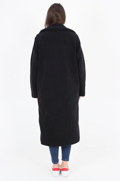 Long Length Open Front Button Borge Teddy Coat