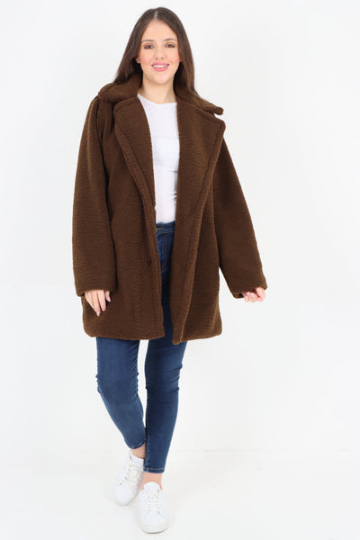 Front Pocket Borge Mid Length Coat