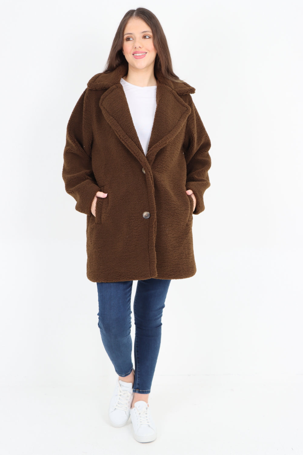 Front Pocket Borge Mid Length Coat