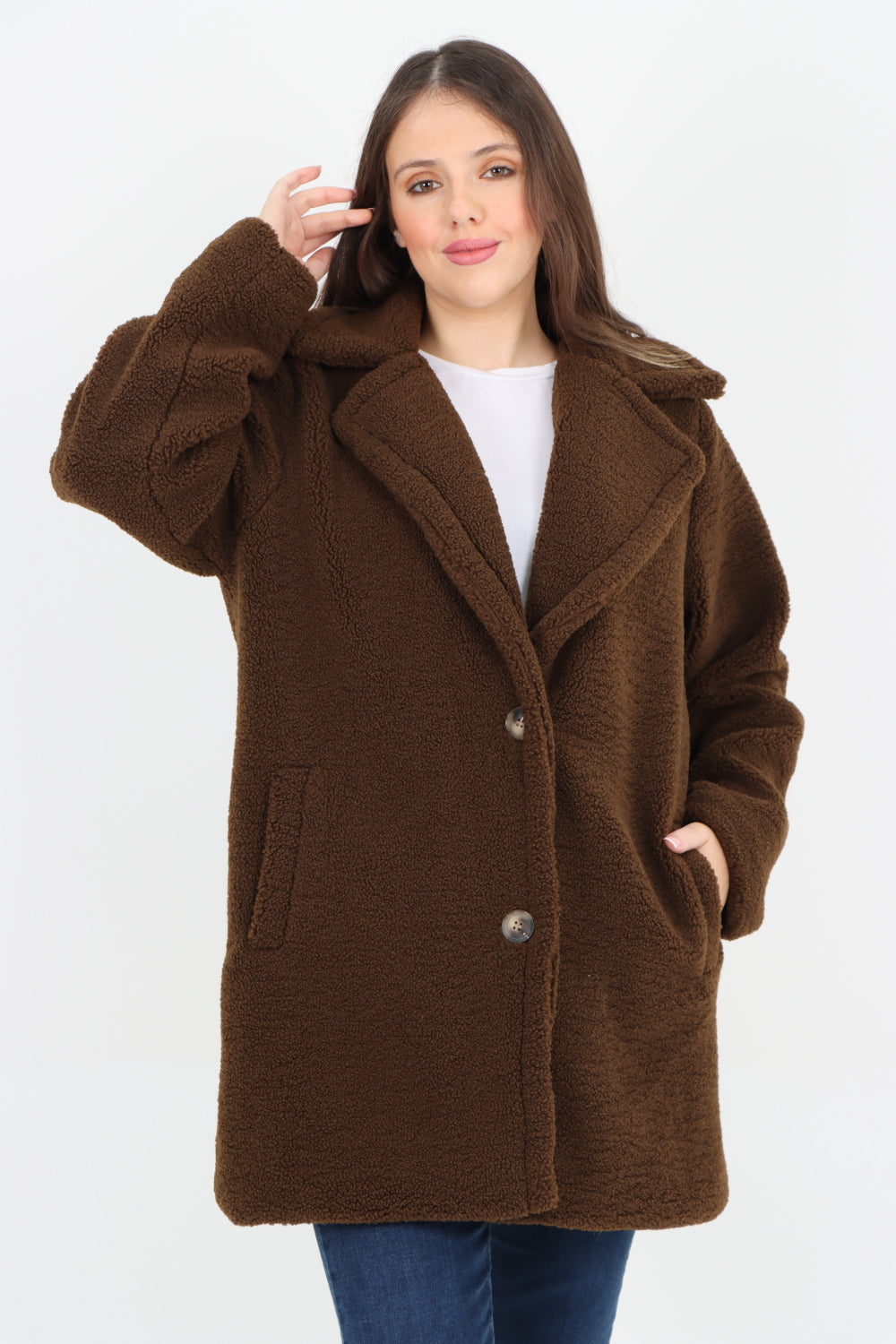 Front Pocket Borge Mid Length Coat