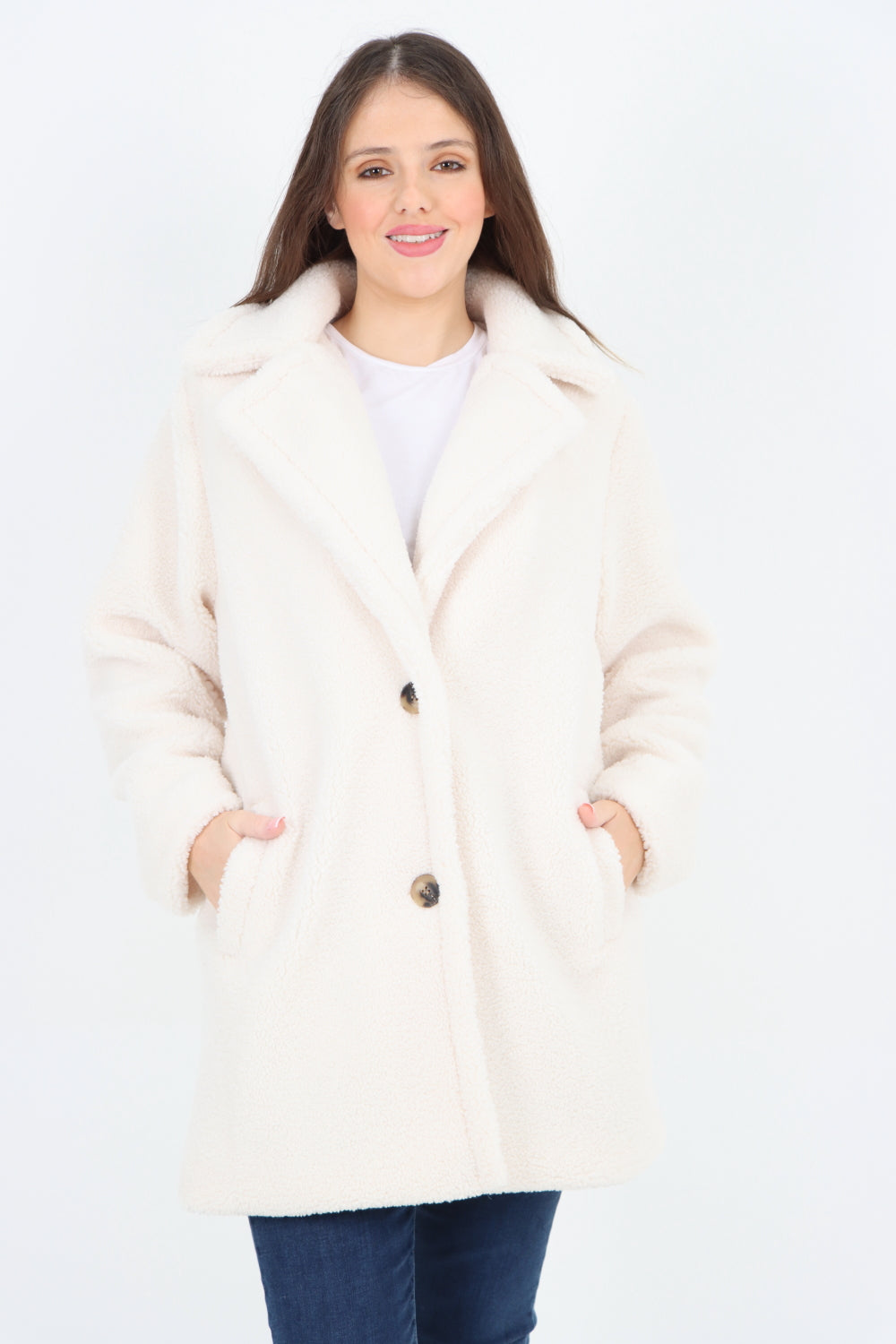 Front Pocket Borge Mid Length Coat