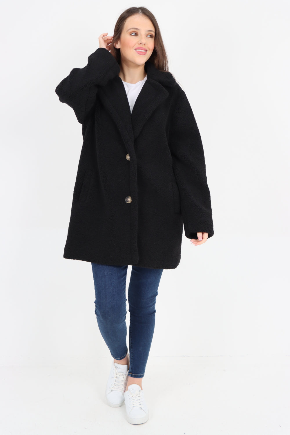 Front Pocket Borge Mid Length Coat