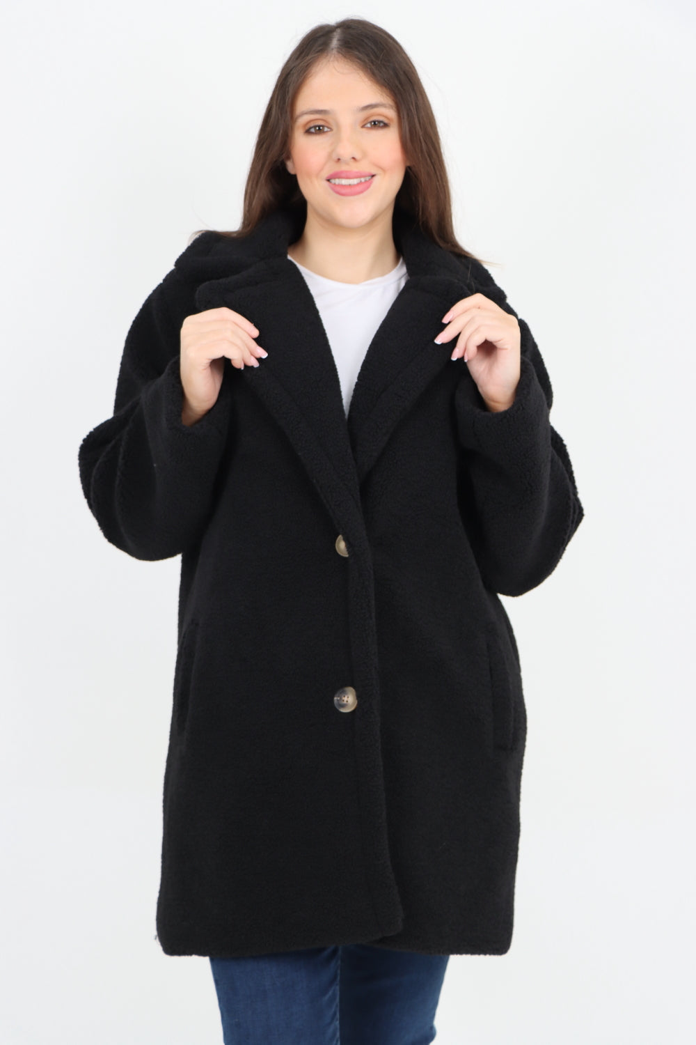 Front Pocket Borge Mid Length Coat