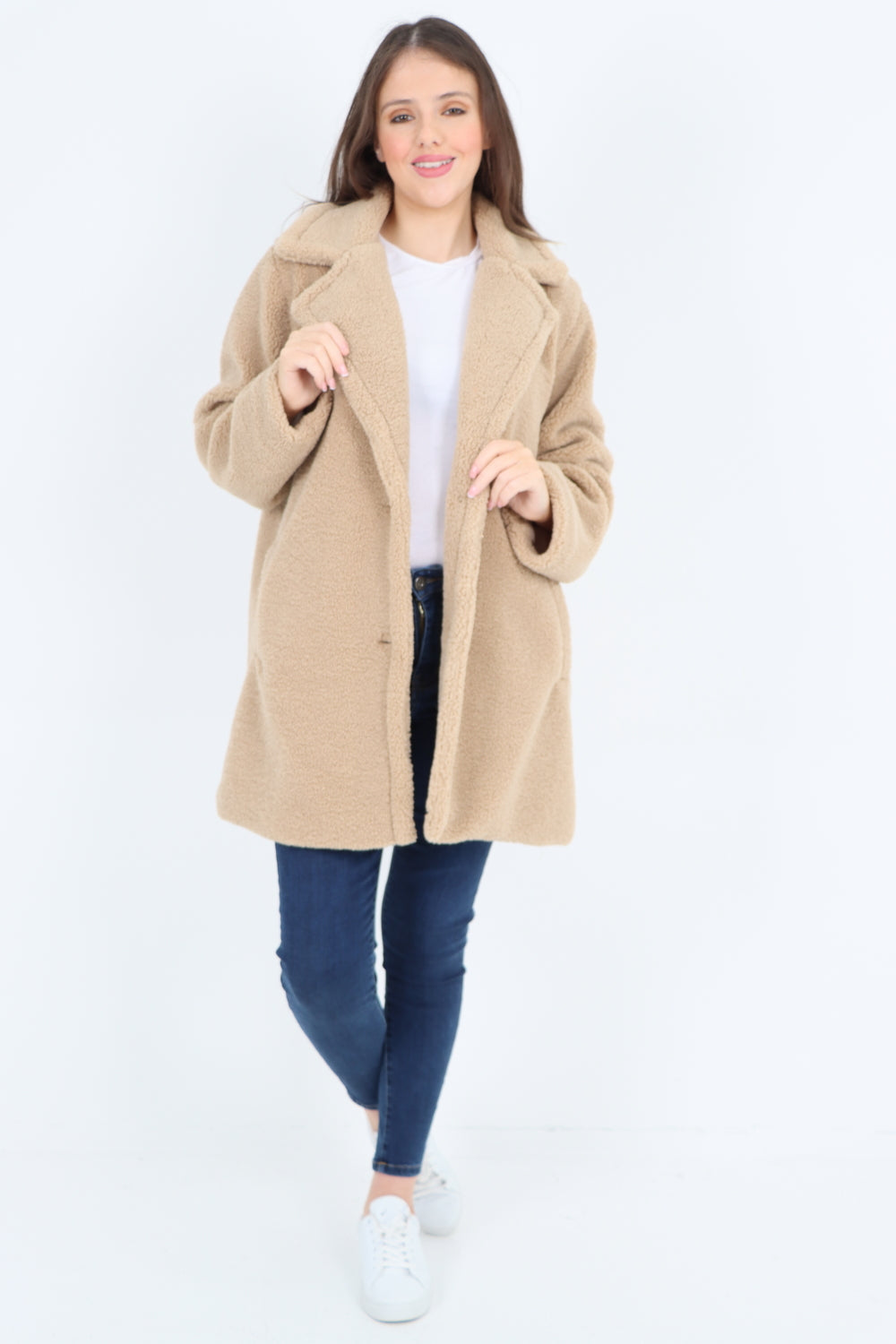 Front Pocket Borge Mid Length Coat