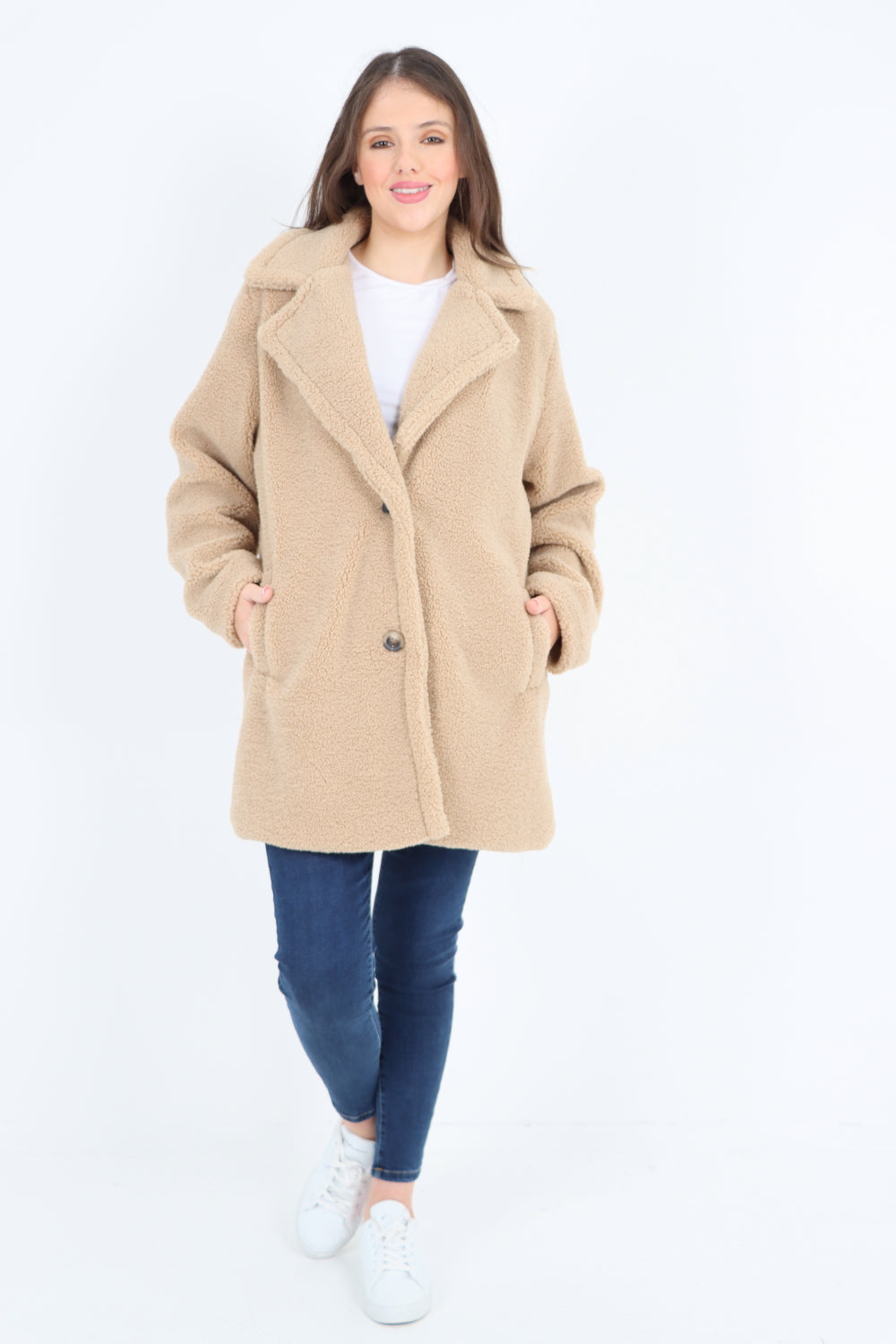 Front Pocket Borge Mid Length Coat