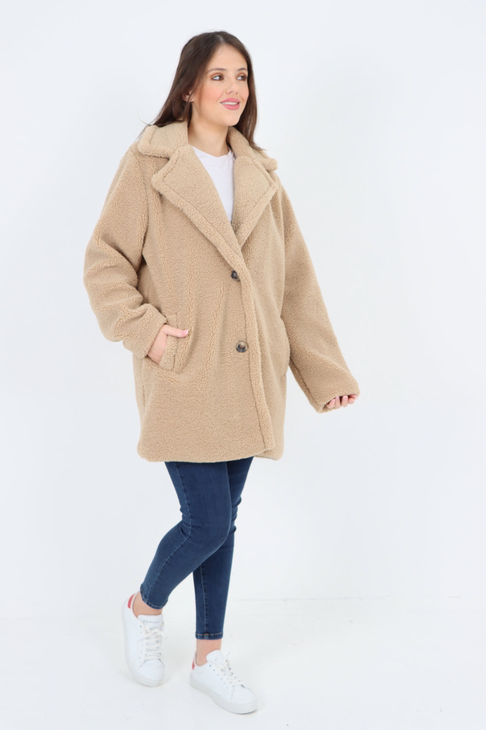 Front Pocket Borge Mid Length Coat