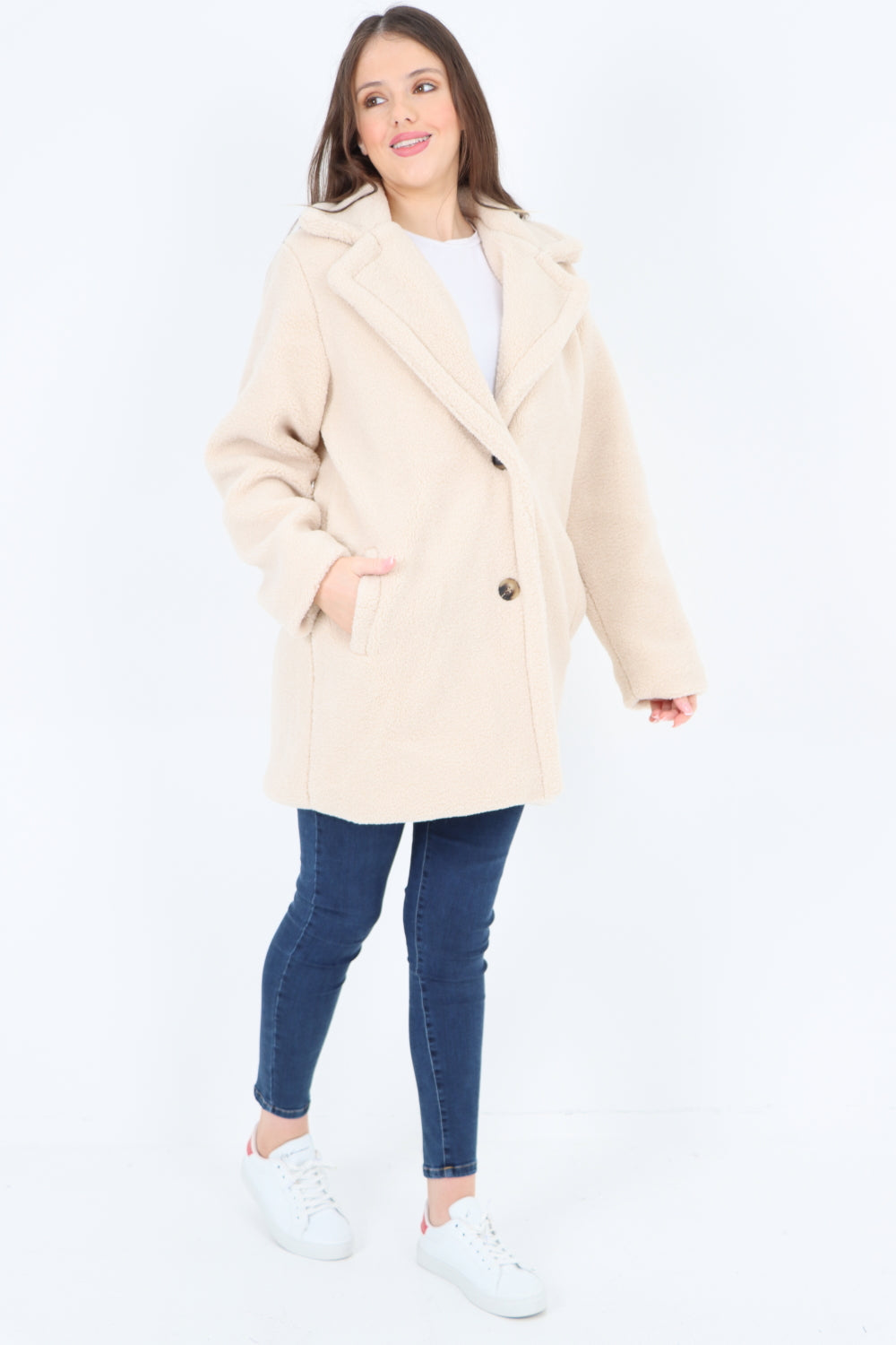 Front Pocket Borge Mid Length Coat