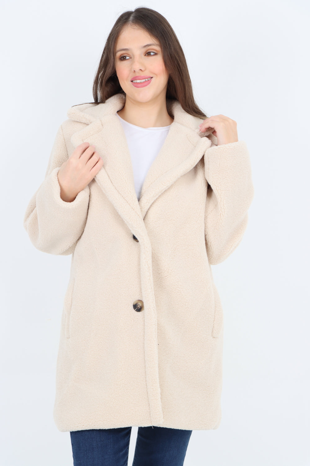 Front Pocket Borge Mid Length Coat