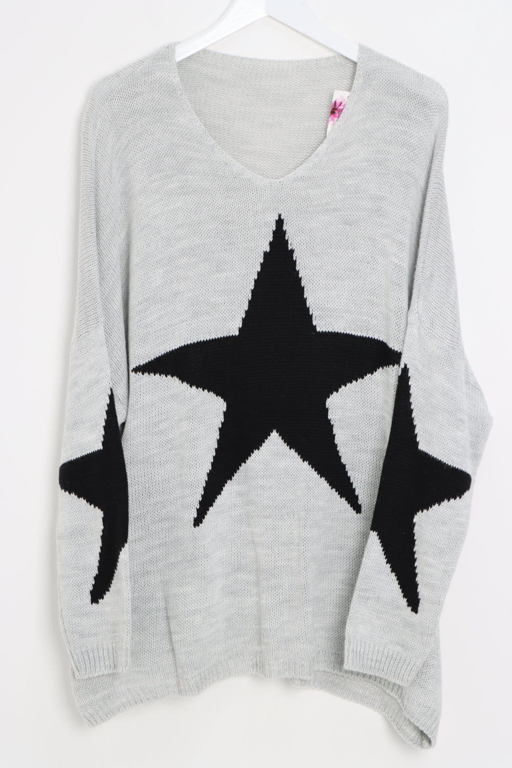 Oversized Star Print Knitted Jumper Top