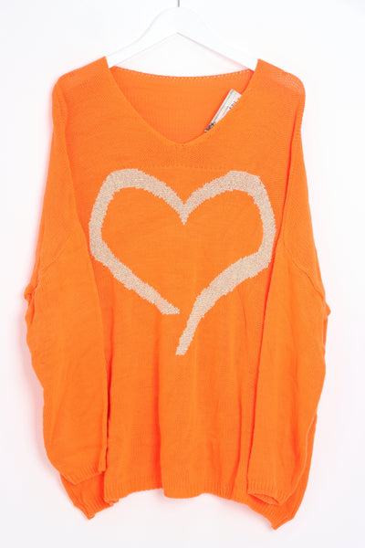 Glitter Heart Print Jumper Top