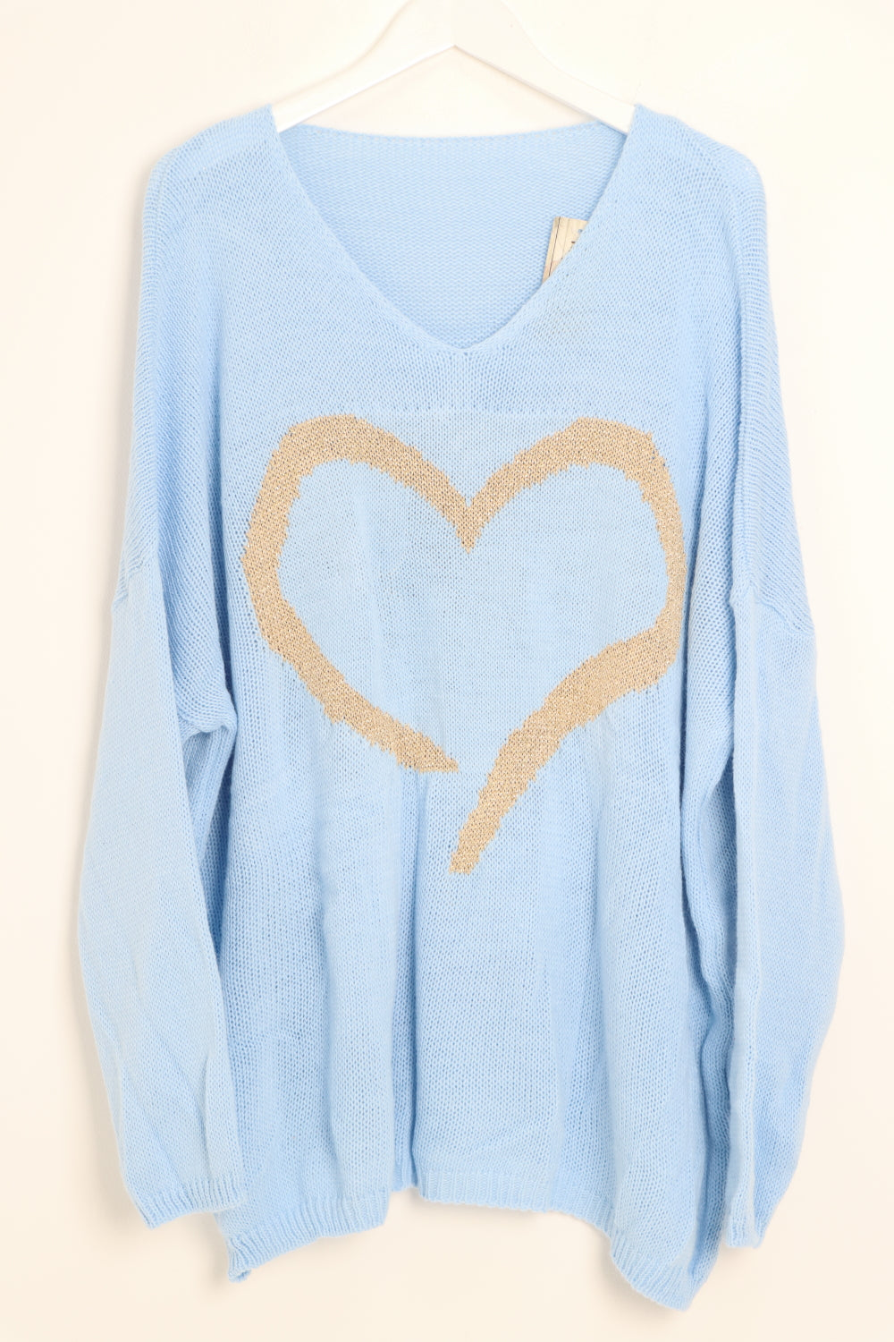 Glitter Heart Print Jumper Top