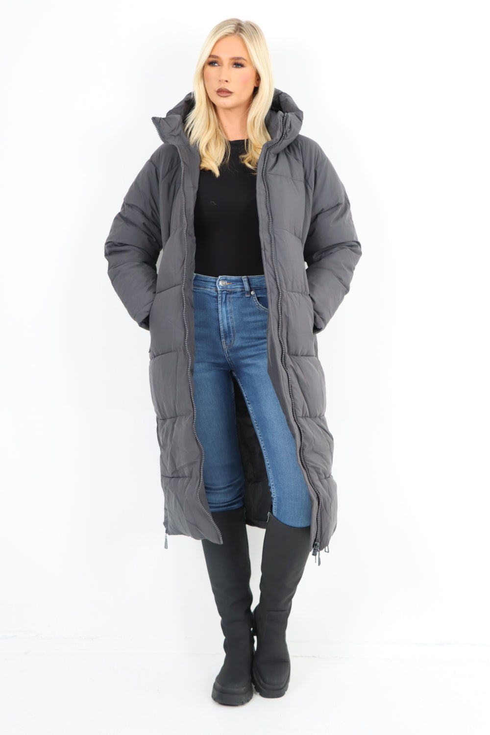 Padded Hooded Long Knee length Jacket