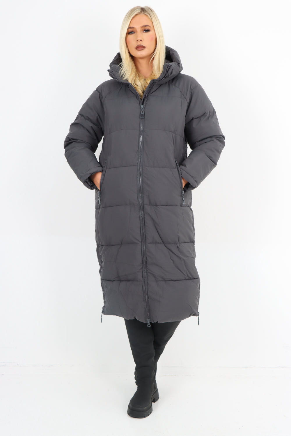 Padded Hooded Long Knee length Jacket