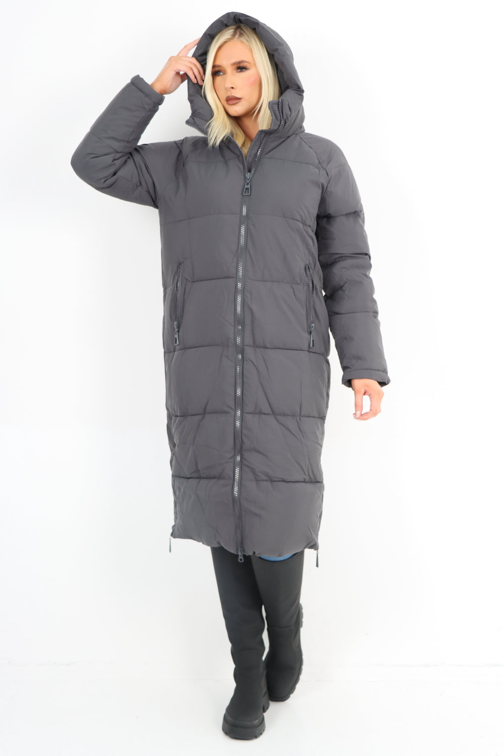 Padded Hooded Long Knee length Jacket