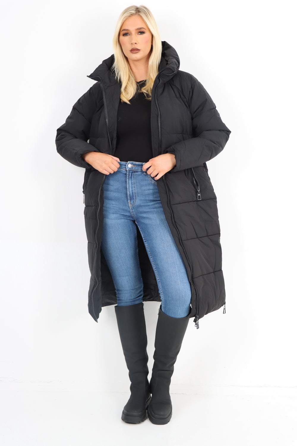 Padded Hooded Long Knee length Jacket