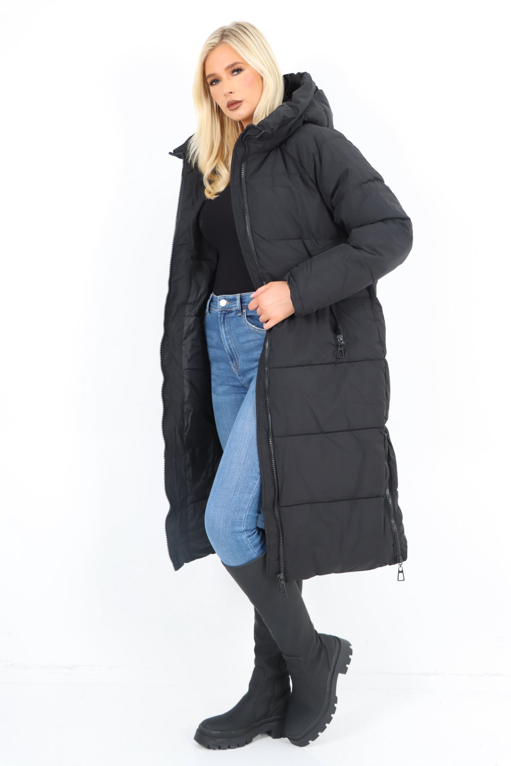 Padded Hooded Long Knee length Jacket