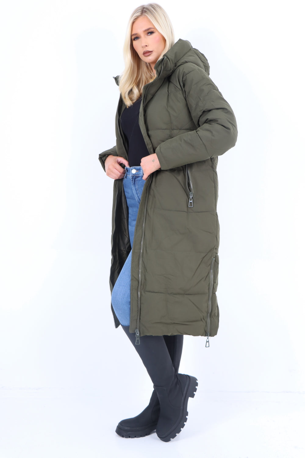 Padded Hooded Long Knee length Jacket