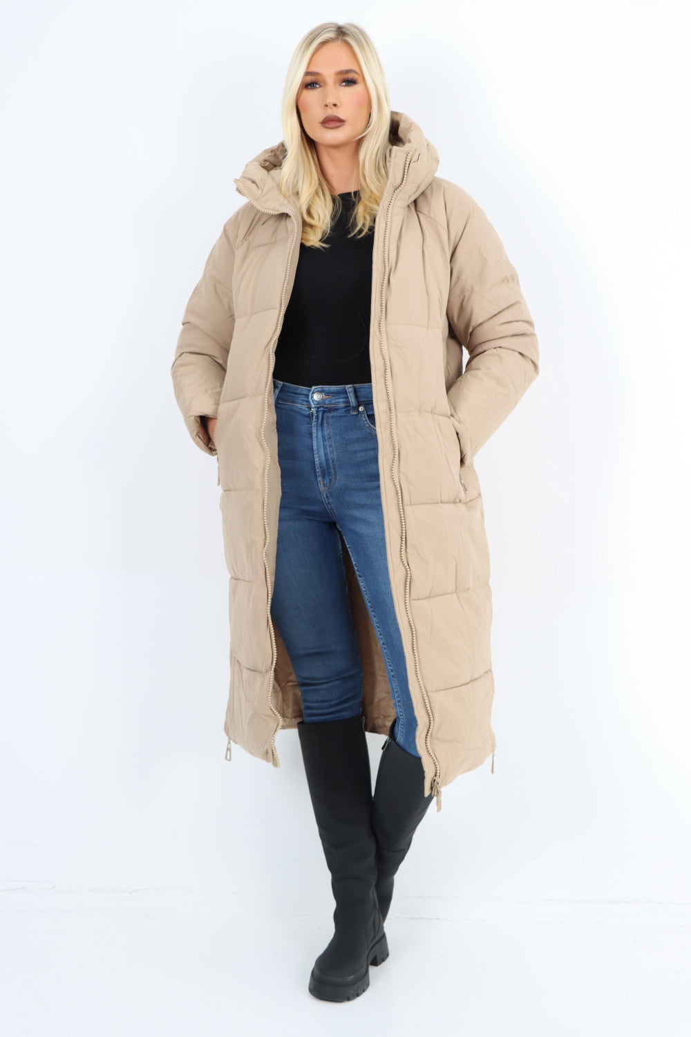 Padded Hooded Long Knee length Jacket