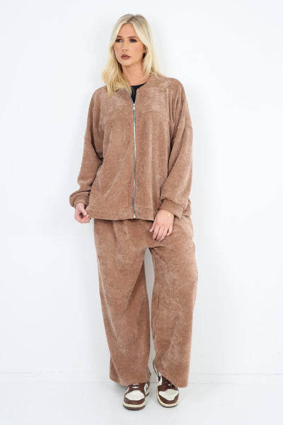 Corduroy Zip Up Long sleeve Top and Trouser Co-Ord Set