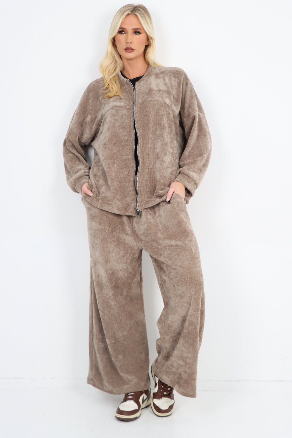 Corduroy Zip Up Long sleeve Top and Trouser Co-Ord Set