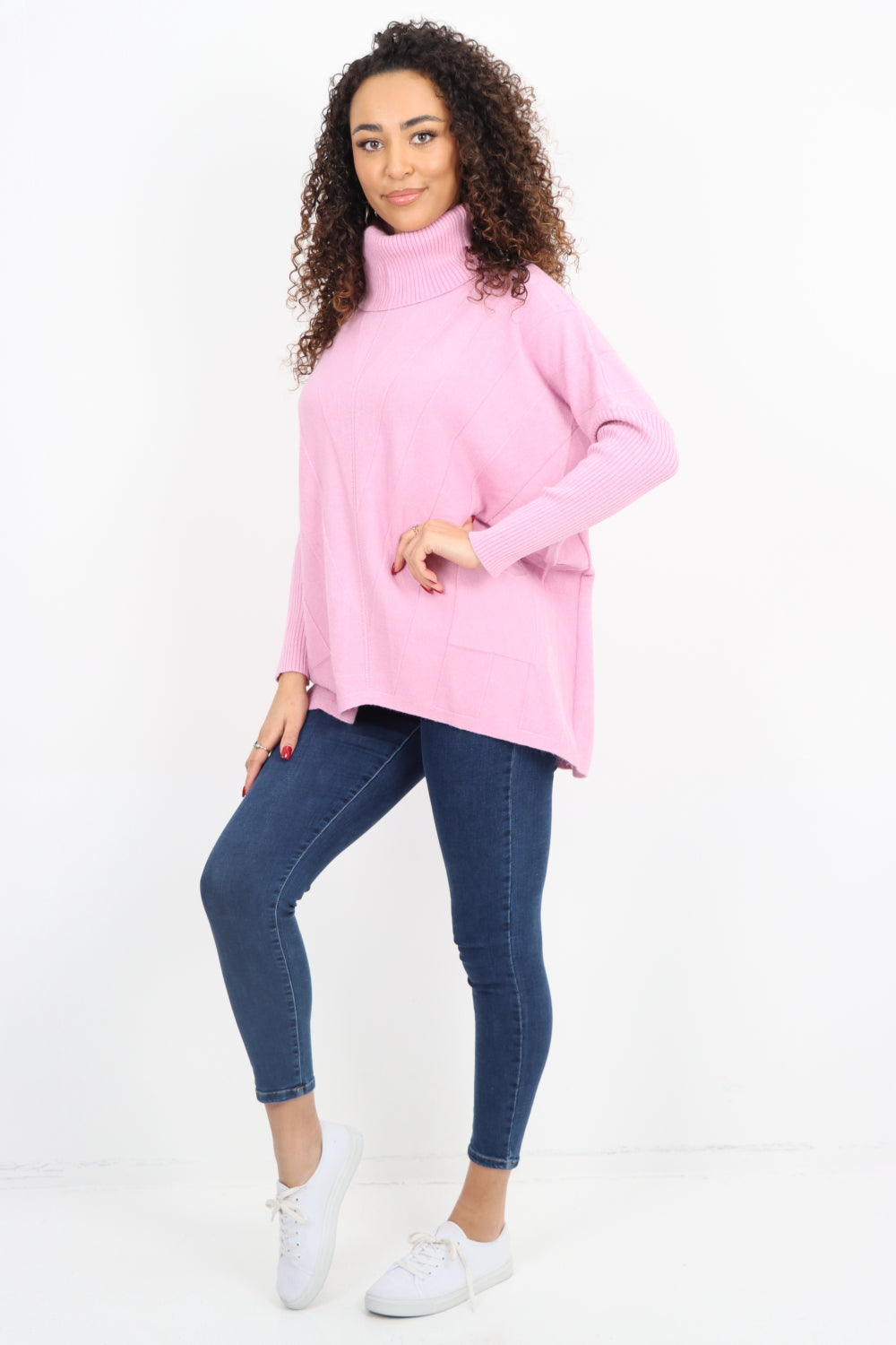 Cable Knitted Cowl Neck Jumper Top