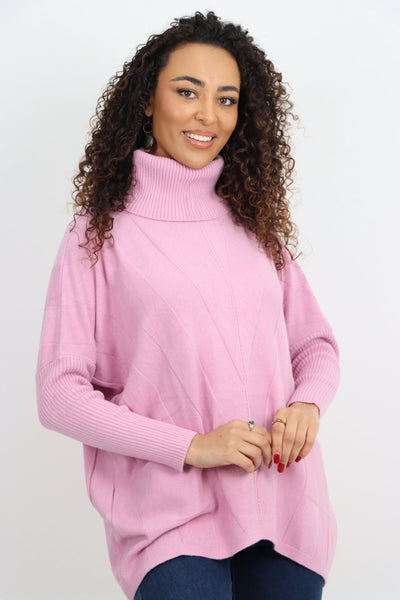 Cable Knitted Cowl Neck Jumper Top