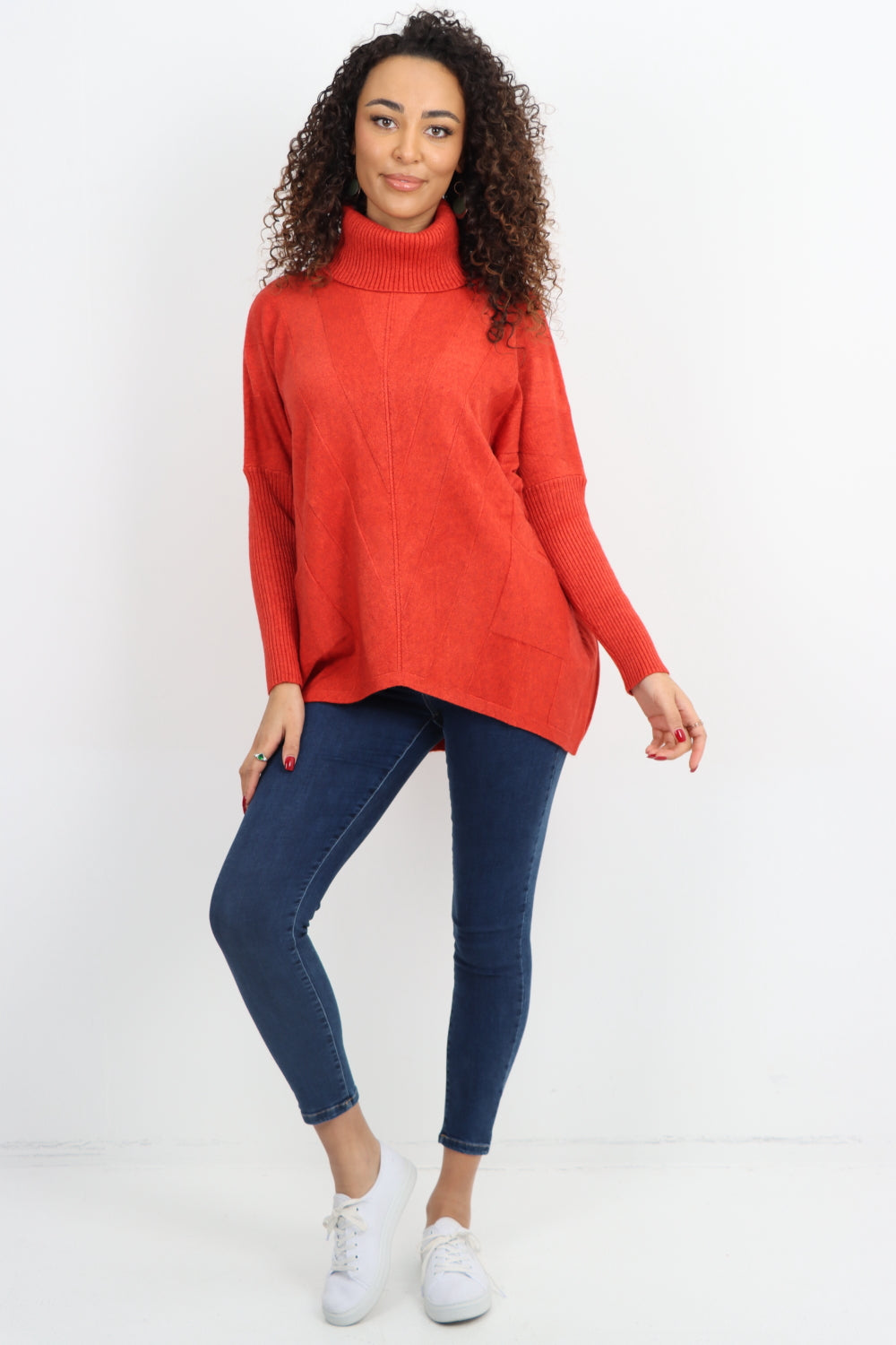 Cable Knitted Cowl Neck Jumper Top