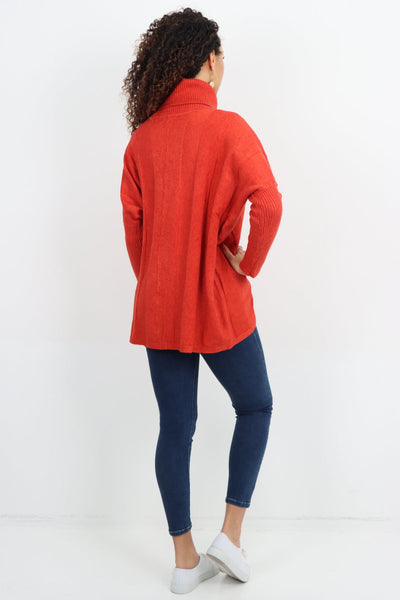 Cable Knitted Cowl Neck Jumper Top