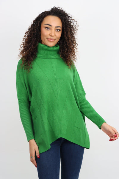 Cable Knitted Cowl Neck Jumper Top