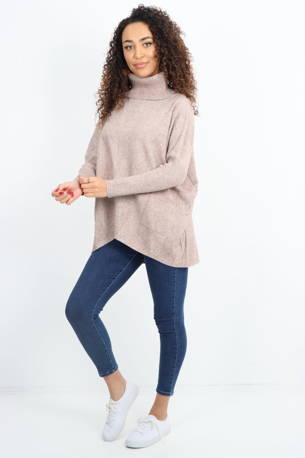 Cable Knitted Cowl Neck Jumper Top