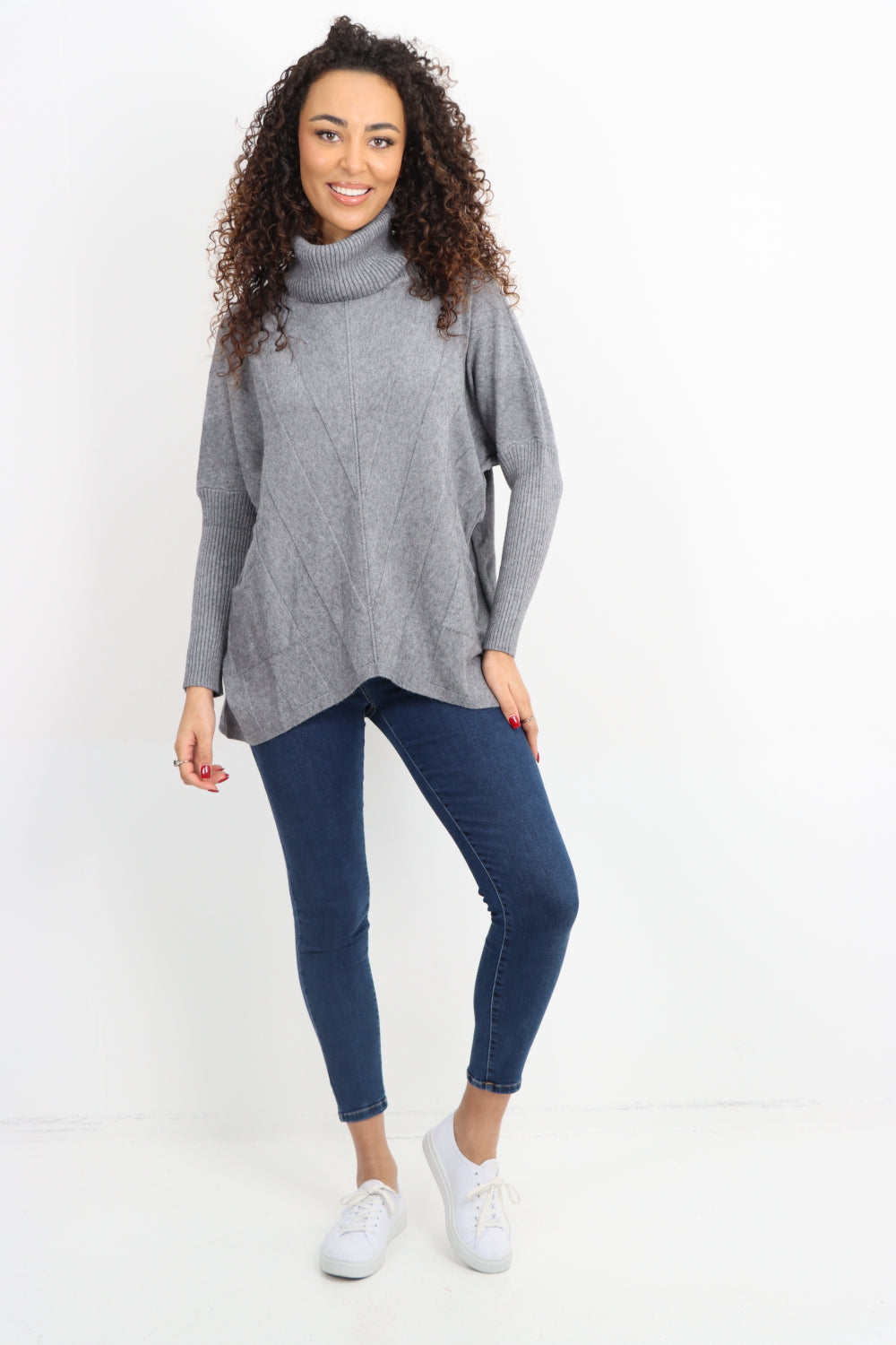 Cable Knitted Cowl Neck Jumper Top