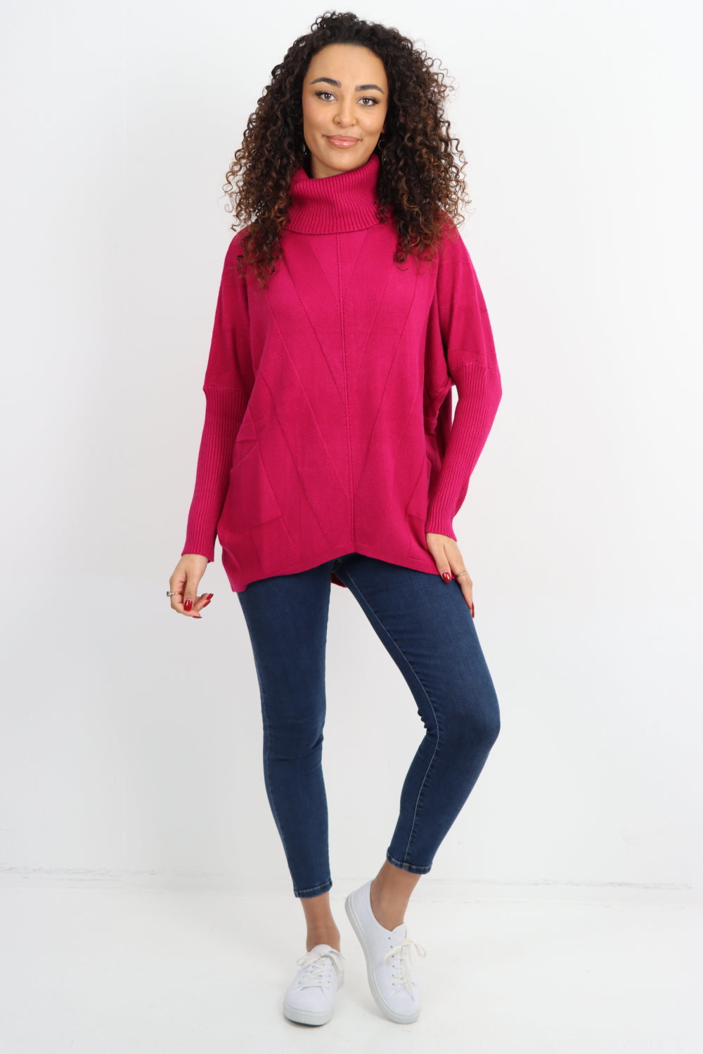 Cable Knitted Cowl Neck Jumper Top