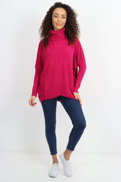 Cable Knitted Cowl Neck Jumper Top