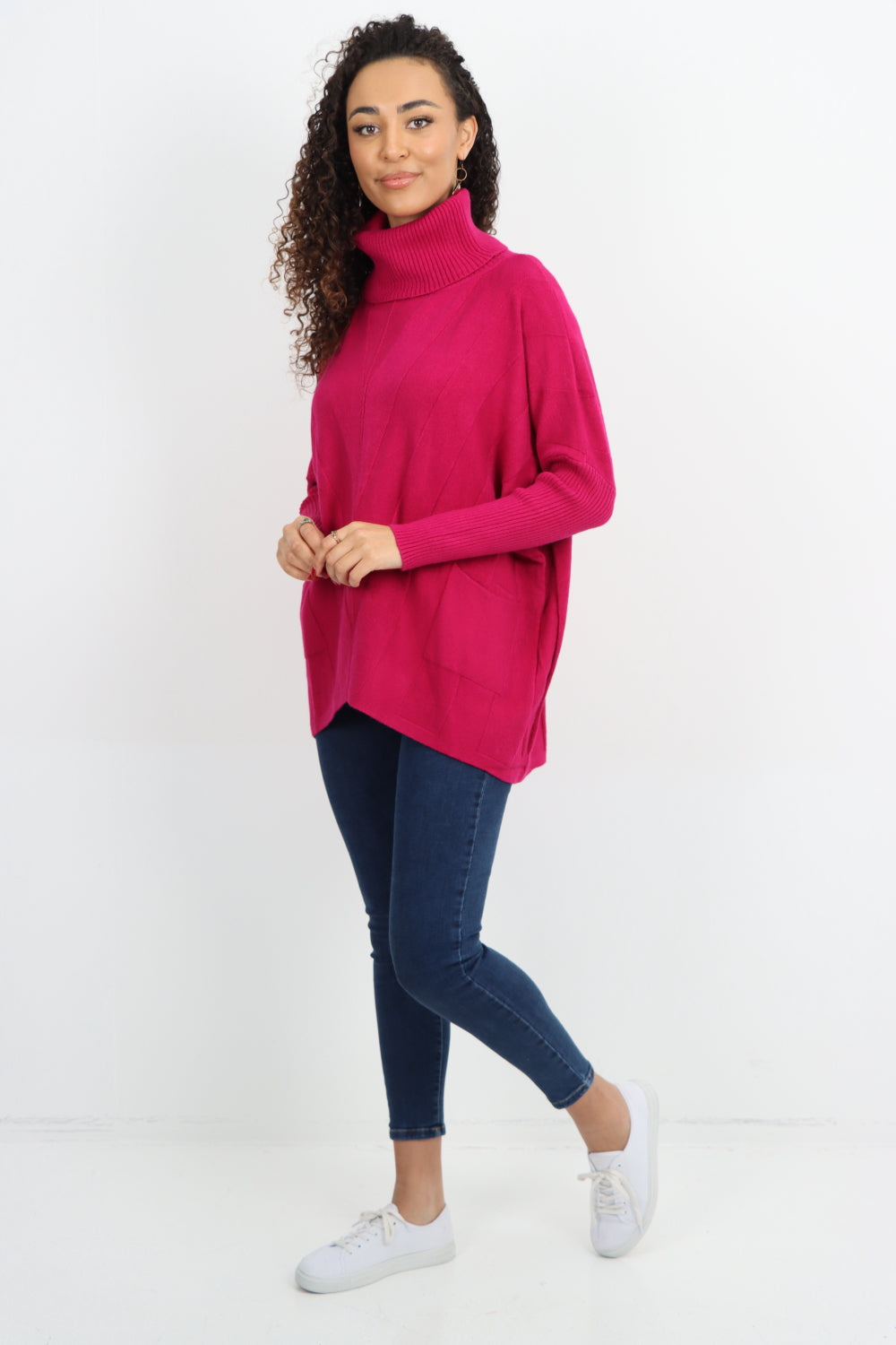 Cable Knitted Cowl Neck Jumper Top