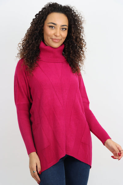 Cable Knitted Cowl Neck Jumper Top