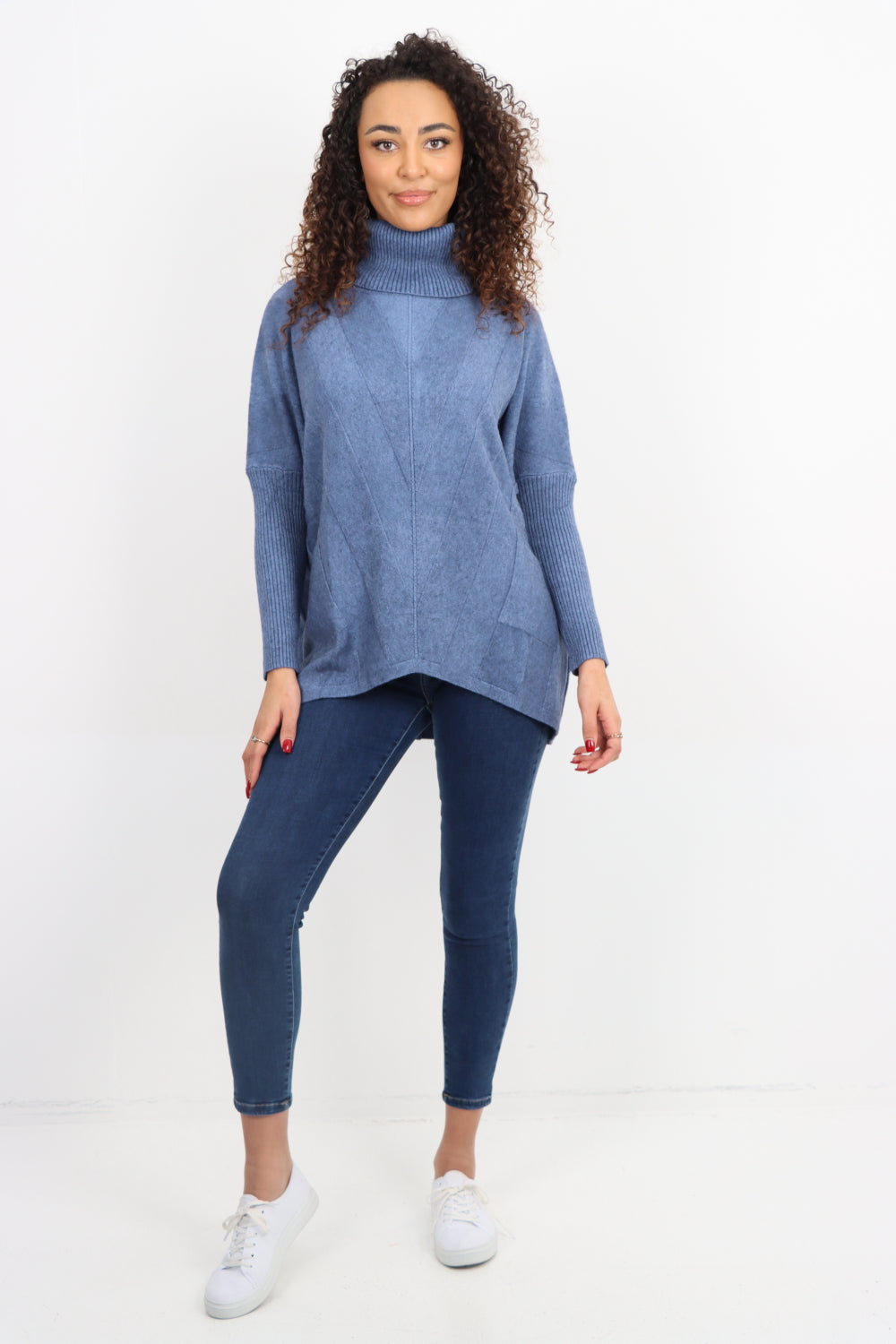 Cable Knitted Cowl Neck Jumper Top