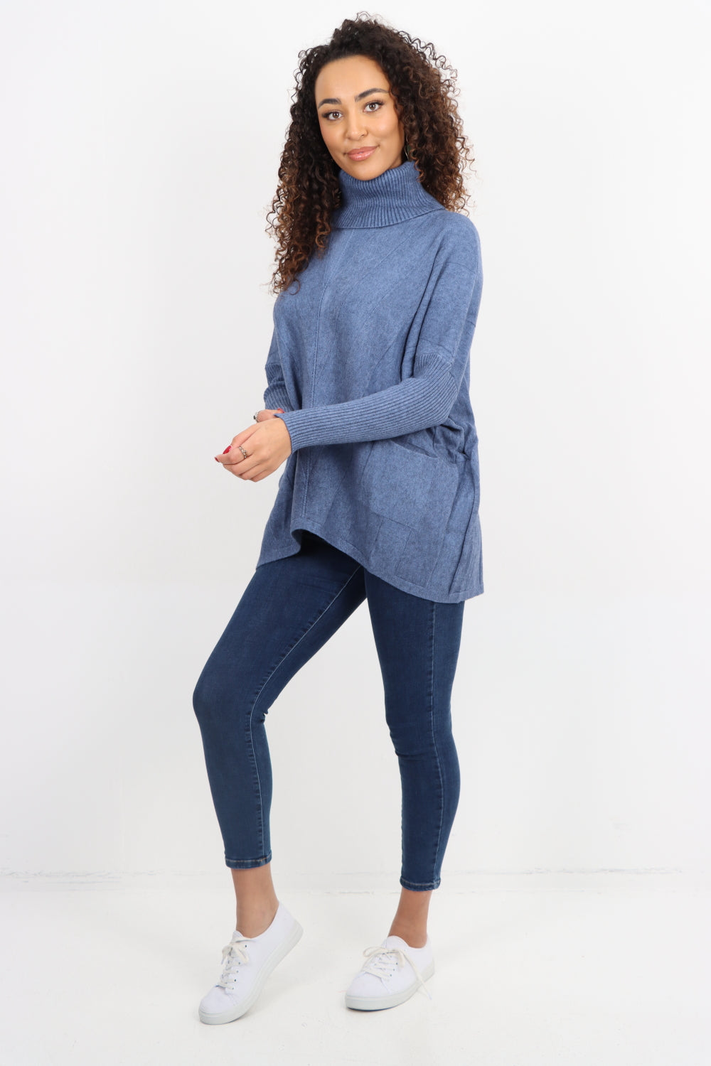 Cable Knitted Cowl Neck Jumper Top