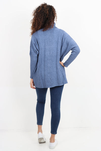 Cable Knitted Cowl Neck Jumper Top