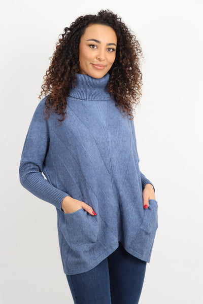 Cable Knitted Cowl Neck Jumper Top