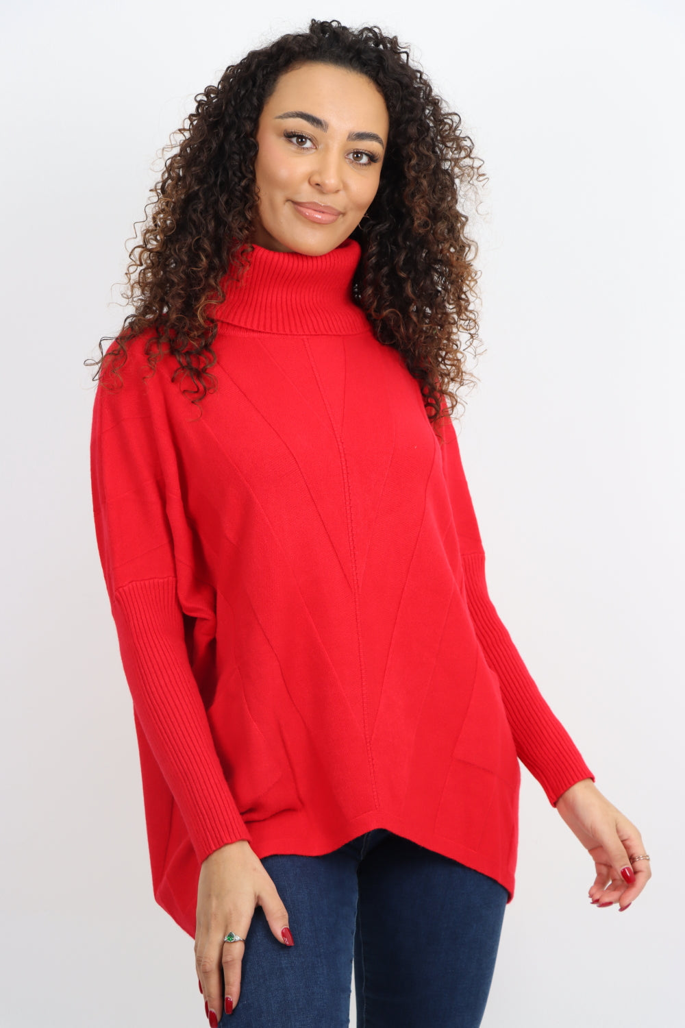 Cable Knitted Cowl Neck Jumper Top