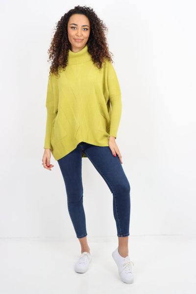 Cable Knitted Cowl Neck Jumper Top