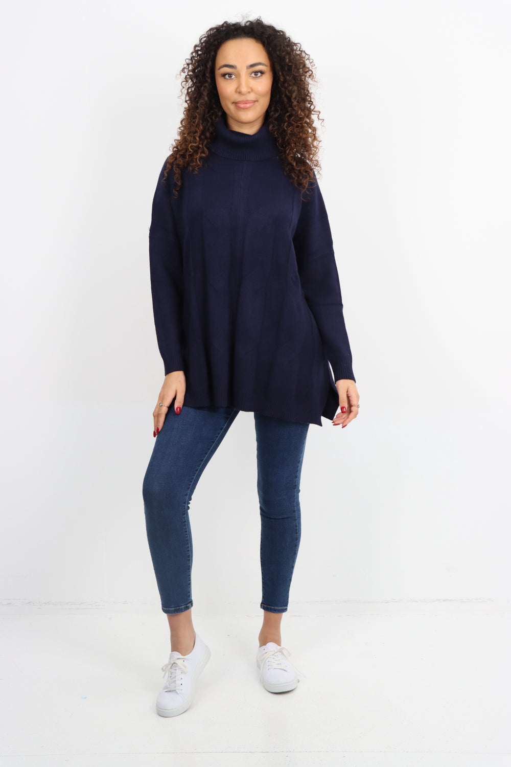 Italian Cowl Neck Cable Knitted Longsleeve Jumper Top