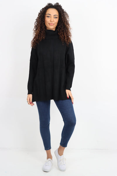 Italian Cowl Neck Cable Knitted Longsleeve Jumper Top